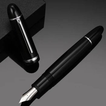 JinHao X159 Juodas akrilo plunksnakotis Argent Clip Fine Nib Extended F 0.5mm mokyklinių reikmenų rašikliai raštinės reikmenims rašyti