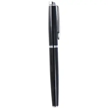 Juodas klasikinis rašiklis, klasikinis plunksnakotis, sklandus rašymo rašiklis su konverteriu Office