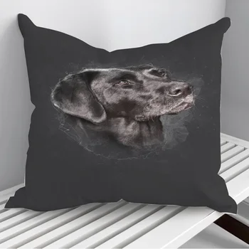 Juodas labradoro portretas Mesti pagalvės pagalvės užvalkalas ant sofos Namų dekoras 45*45cm 40*40cm Dovanų pagalvės užvalkalas Cojines Dropshipping