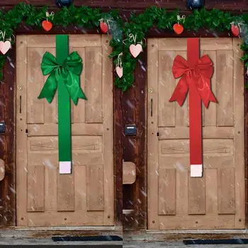 Kalėdiniai kaspino lankai Kabančios dekoracijos Lauko lauko durys Kalėdų eglutės dekoracijos Lankas Kalėdų vakarėlių reikmenys