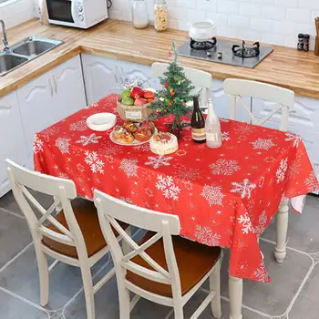 Kalėdinė staltiesė Stačiakampis stalo dangtis Virtuvės vakarėlis IPX4 vandeniui atsparūs plaunami poliesterio indai Šventinis valgomasis 60x84cm