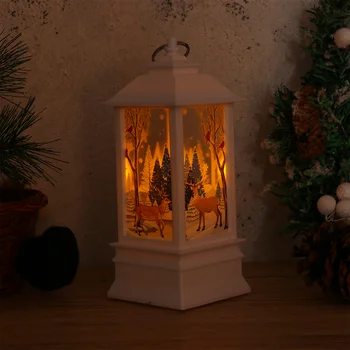 Kalėdų tema Dekoratyvinis žibintas Žavinga naktinė lempa Išskirtinė darbalaukio LED lemputė namų miegamajame (didelis baltas briedis be
