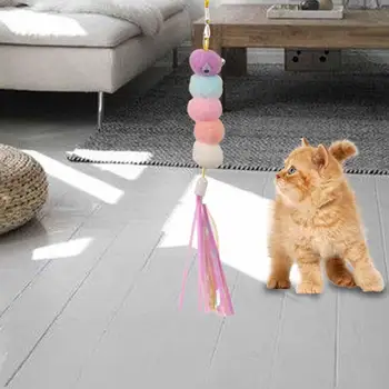 Katės aksesuarai (Pet Kitten Toy) - Elastinės kabančios durys, erzinančios katės virvę - Katės žaislinės sūpynės Lipnus diskas - Ilgas virvės erzinimas Katės žaislas