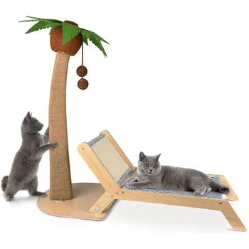 Katės draskymo postas,29,5 colio aukščio katės draskyklės stulpas su katės lovos kėde ,Sizalio virvės draskyklės stulpas su poilsio kambariu, naminių gyvūnėlių produktai