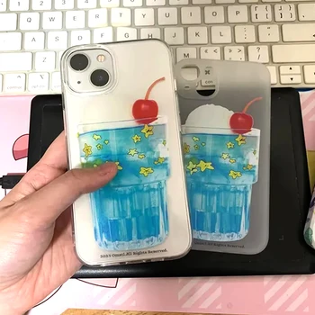 Kawaii mielas vandens taurės žvaigždės telefono dėklas, skirtas IPhone 14 11 12 13 Pro Max korėjiečių kūrybinis juokingas telefono dėklas, skirtas IPhone XR XS MAX