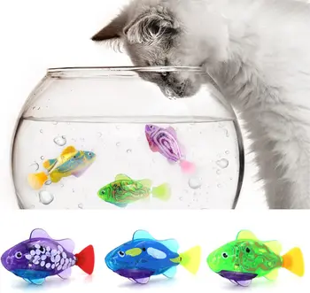 Kačių žaislai Katė Interaktyvus Elektrinis Žuvis Žaisliniai augintiniai Vidinis vanduo Žaisti Žuvis Žaislai su LED lemputėmis Priedai Katės Augintinis reikmenims
