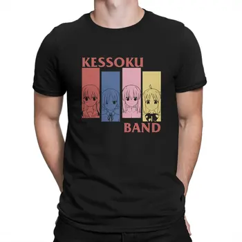 Kessoku Band x Black Flag marškinėliai vyrams Gryna medvilnė Naujutėlaičiai Marškinėliai Apvali apykaklė Kessoku Band Trikotažiniai marškinėliai Trumpomis rankovėmis Drabužiai