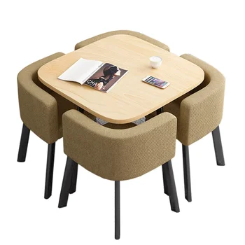 Komplektas 4 kėdės Virtuvės stalai Mobilus apvalus centras Pokerio stalas Prabangūs žaidimai Mesas De Jantar Namų baldai