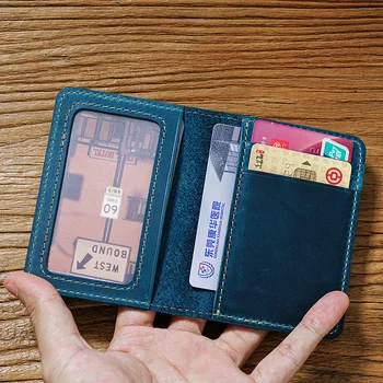 Kreditinių kortelių laikiklis vyrams Banko kortelių turėtojai Natūralios odos piniginė Mini pinigų spaustukai Verslo prabangos moterys Mažos piniginės maišelis