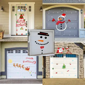 Kūrybingos Kalėdos Linksmas laiškas Sniego senis Dinozauras Elnias Galva Kalėdinių durų lipdukas Šventinė dekoracija Garažo durys Wa