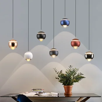Kūrybinis LED pakabukas Šviestuvas Minimalistinis restorano šviestuvas Personalizuotas vienos galvos baras Maža pendentinė lempa