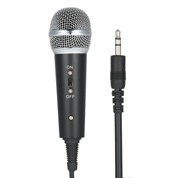 laidinis kondensatoriaus mikrofonas Apvalus rankinis mikrofonas su trikojo 3,5 mm lizdu karaokės dainavimo vakarėliui