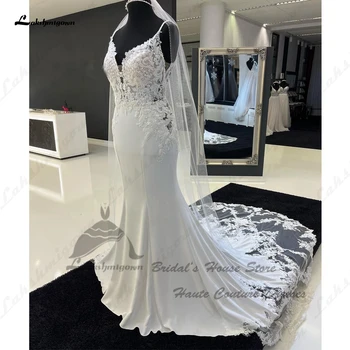 Lakshmigown Luxury Women Crepe Mermaid vestuvinės suknelės 2023 m. 