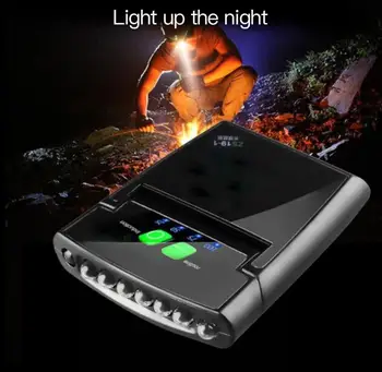 Lauko žvejybos žibintas 6 LED priekinis žibintas USB įkraunamas jutiklio dangtelio dangtelio spaustukas Lempa vandeniui atspari IP6 priekinio žibinto žibinto lemputė įmontuotas šikšnosparnis