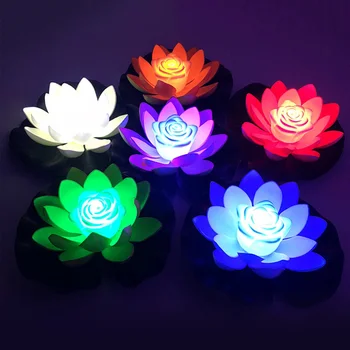 LED gėlių šviesa Plūduriuojanti dirbtinė lotoso šviesa Fontanas Tvenkinys Sodas 