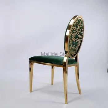 Lengvos prabangios nerūdijančio plieno valgomojo kėdės Modernūs namų baldai Paprasta metalinė atlošo kėdė virtuvės audinio restorano kėdei