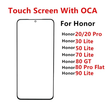 Lietimui jautrus ekranas Huawei Honor 90 Lite 80 GT Pro Flat 70 50 30 20 Pro priekinio skydelio LCD ekranas be stiklo remonto dalys + OCA