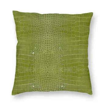 Lime Green Alligator Skin Pillowcover Decoration Pattern Texture Cushion Cover Throw Pillow for Home Double-Printing