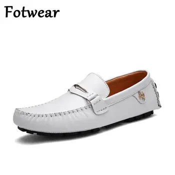 Loafers Vyrai Natūralios odos kvėpuojantys vairavimo batai Party Mens Moccasins Rankų darbo odiniai batai Italų dizaineris Slip On Flats