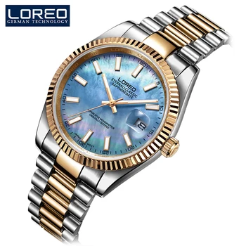 LOREO vyriškas laikrodis Šviečiantis safyro laikrodis Vyriški MIYOTA automatiniai mechaniniai laikrodžiai Aukščiausios klasės prabangūs 5ATM vandeniui atsparus Relogio