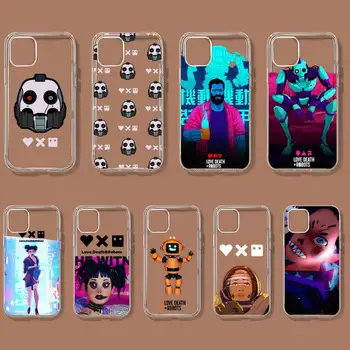 Love, Death & Robots Telefono dėklas, skirtas iPhone 11 12 Mini 13 14 Pro XS Max X 8 7 6s Plus 5 SE XR skaidrus apvalkalas