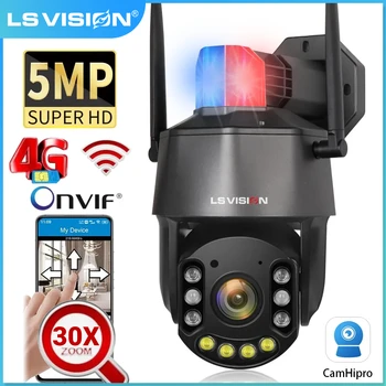 LS VISION 5MP 30X optinis priartinimas Lauko stebėjimo kamera PTZ WIFI 4G Raudona mėlyna įspėjamosios lemputės Automatinis sekimas IR 150M CCTV Camra