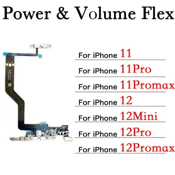 maitinimo garsumo mygtukas Lankstus laidas, skirtas iPhone 11 12 Mini Pro Max Nutildyti tylų jungiklį ir garso klaviatūros juostelės keitimo dalis