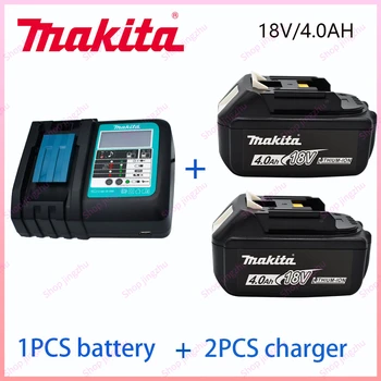 Makita-100% originali įkraunama elektrinių įrankių baterija, keičiama LED ličio jonų, 4.0 Ah 18V LXT BL1860B BL1860BL1850