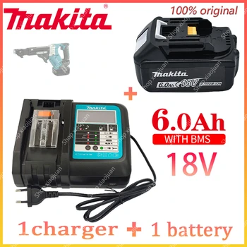 Makita-100% originali įkraunama elektrinių įrankių baterija, keičiama LED ličio jonų, 6.0 Ah 18V LXT BL1860B BL1860BL1850