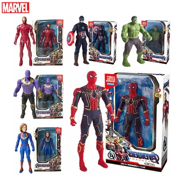 Marvel Avengers League Glow Garage Kit JAV kapitonas Žmogus voras Thanos Geležinio žmogaus lėlės modelis Ornamentas Vaikai Kalėdų gimtadienio dovanos