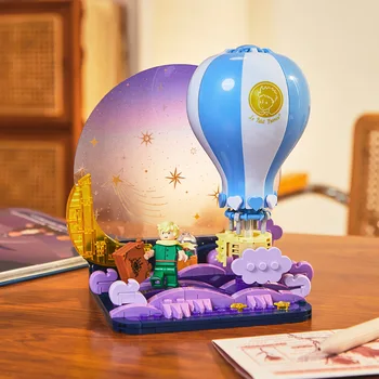 Mažasis princas Rožė Romantiška amžina gėlė Dėlionė blokuoja mados žaislų modelį Kūrybiniai darbalaukio papuošalai Kalėdinė dovana