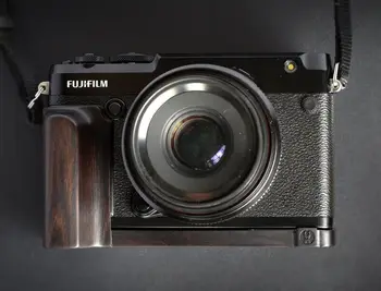 Medinis fotoaparatas L Rankenos laikiklis Fujifilm Fuji GFX 50R rankų darbo rankena Medinis juodmedis riešutas