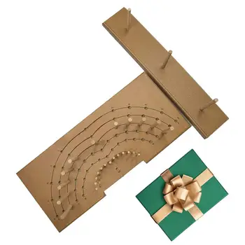 Medinis kaspinų lankų gamintojas Juostelės lanko gaminimo įrankis Reguliuojamas medinių vainikų lankų gaminimo įrankis dovanų lankų kūrimui Kalėdos