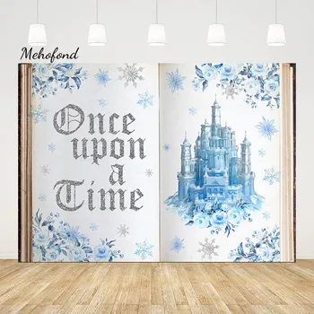 Mehofond Photography Background Once Upon a Time Frozen Castle Wedding Birthday Fairy Book Flower Decor Fonas Photocall