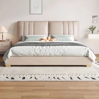Meistras Pigi paprasta lova Galvūgalis Minkšta dizainerio grindų patalynė Lovos galvūgaliai Moderni saugykla Meubles de Chambre Šiaurės šalių baldai