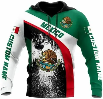 MEKSIKOS Erelio vėliava 3D Spausdinti Užtrauktukas Džemperis su gobtuvu Vyras Moteriškas megztinis Džemperis Džemperis Striukė su gobtuvu Sportiniai kostiumai 3D džemperis su gobtuvu