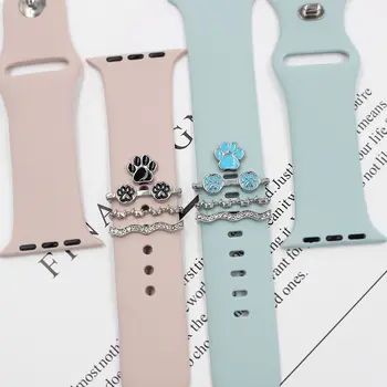 Metal Charms Watch Band dekoravimo žiedas Apple Fashion Diamond Ornament for Iwatch Bracelet Silicone Strap papuošalų aksesuaras