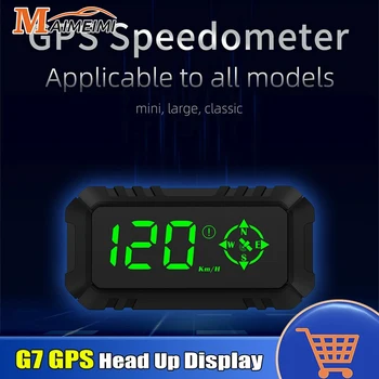 MH G7 GPS HUD ekranui Spidometras Skaitmeninis automobilio galvos pakėlimo ekranas Per didelis greitis Aliarmas universalus dviračio motociklo automatiniam projektoriui