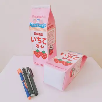 Miela pieno dėžutė Braškių rašiklio dėžutė Pieštuko maišelis Mokiniai Mokykliniai reikmenys Kanceliarinių prekių krepšys Mergaitėms Dovanėlės