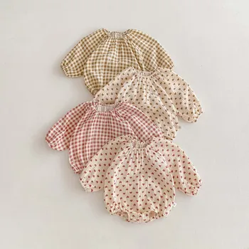 MILANCEL 2024 Pavasariniai kūdikių drabužiai naujagimiams Mergaitės Vientisas grynas medvilninis smėlinukas