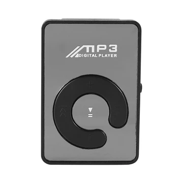 Mini Mirror Clip USB Digital Mp3 muzikos grotuvo palaikymas 8GB SD TF kortelė Juoda