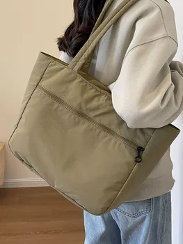 Minkštas didelio audinio paminkštintas pečių šoninis krepšys moterims 2024 Korėjos mados dizainerių tendencijos Pavasario rankinės ir piniginės rankinės