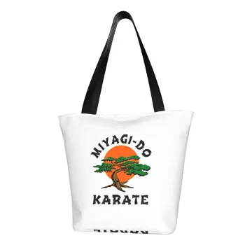 Miyagi Do The Karate Kid Bakalėjos pirkinių krepšiai Spausdinti drobės pirkėjas Tote pečių krepšys Didelės talpos patvari 