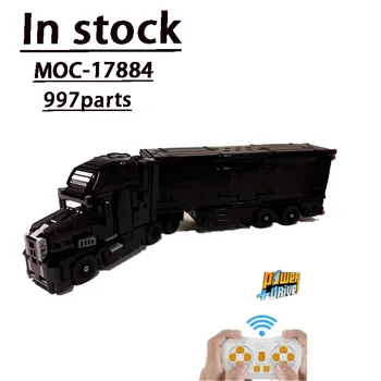 MOC-17884+MOC-19043 Elektrinis KnightTrailer vienetų derinys SurinkimasStatybinio bloko modelis SuaugusiųjųVaikųChristmasBirthdayToyGift