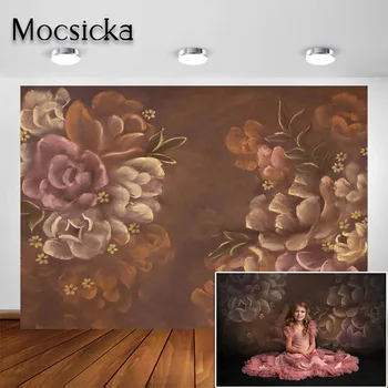 Mocsicka naujagimio gėlių fonas Dieviškas dangaus derlius Rudens abstrakčios portretinės fotografijos fonas fotostudijai