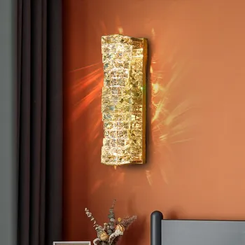 Modern New Designer Crystal Wall Sconce for Bedside Bathroom Corridor Tv Background Background Lamp Home Decor Šviestuvas