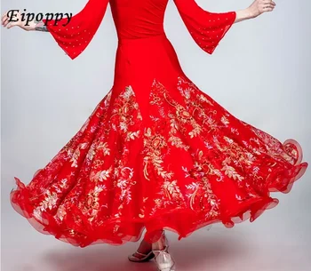 Modernaus šokio suknelė Naujas valso sijonas Pramoginiai šokiai Sūpynės sijonas Treniruočių suknelė