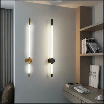 Modernus minimalistinis ilgas Sieninis šviestuvas Svetainė Grotelės Sieninis šviestuvas Foninė siena Miegamasis Lovos vonios kambarys Sofos šviestuvai