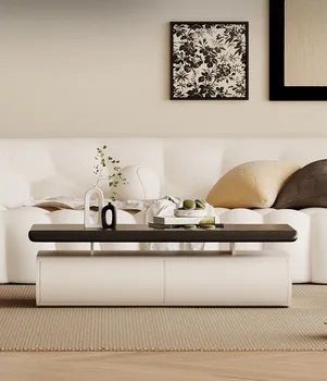 Modernus minimalistinis mažas ir didelis vienetinis kavos staliukas, svetainė, buitinė daiktadėžė, aukščiausios klasės jausmo kavos staliukas