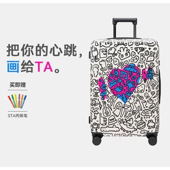 Moteriškas 20 colių lagaminas Instagram raudonas lagaminas vyriškas naujas traukimo strypo dėžutė Graffiti DIY didelės talpos bagažas 24